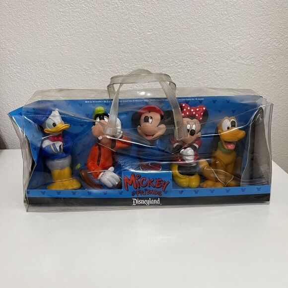 Vintage Disney Disneyland Mickey & Friends Bath Infant Squeeze Toys Set of 5 NEW - Picture 1 of 12